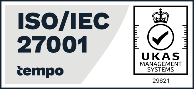 ISO/IEC 27001 certified. UKAS accredited certificate 29621.